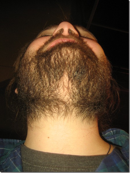 beard from below with a landing strip